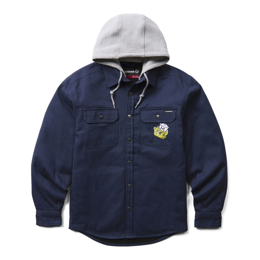 wolverine x university of michigan overman hooded canvas-shirt-jacbig amp tall