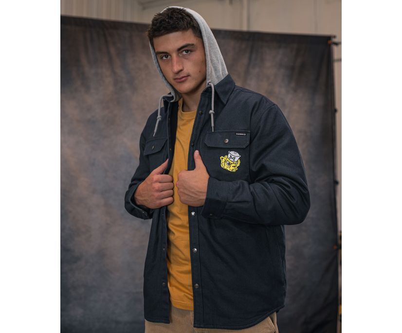 wolverine x university of michigan overman hooded canvas-shirt-jacbig amp tall