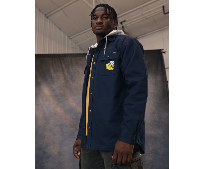 wolverine x university of michigan overman hooded canvas-shirt-jacbig amp tall