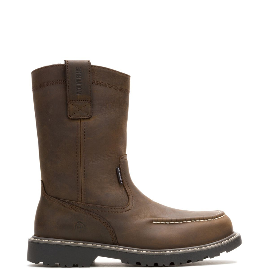 floorhand moc-toe steel toe pull-on arbeiten wellington