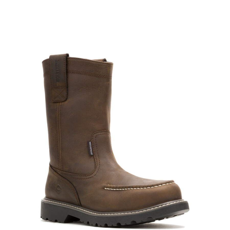 floorhand moc-toe steel toe pull-on arbeiten wellington