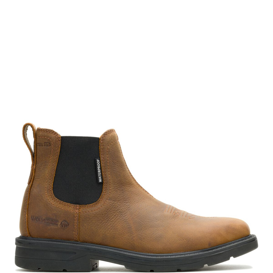 rancher level chelsea slip-on-steel-toe work boot