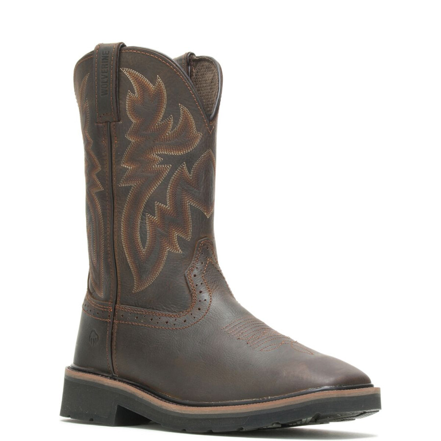 rancher square-toe steel toe wellington
