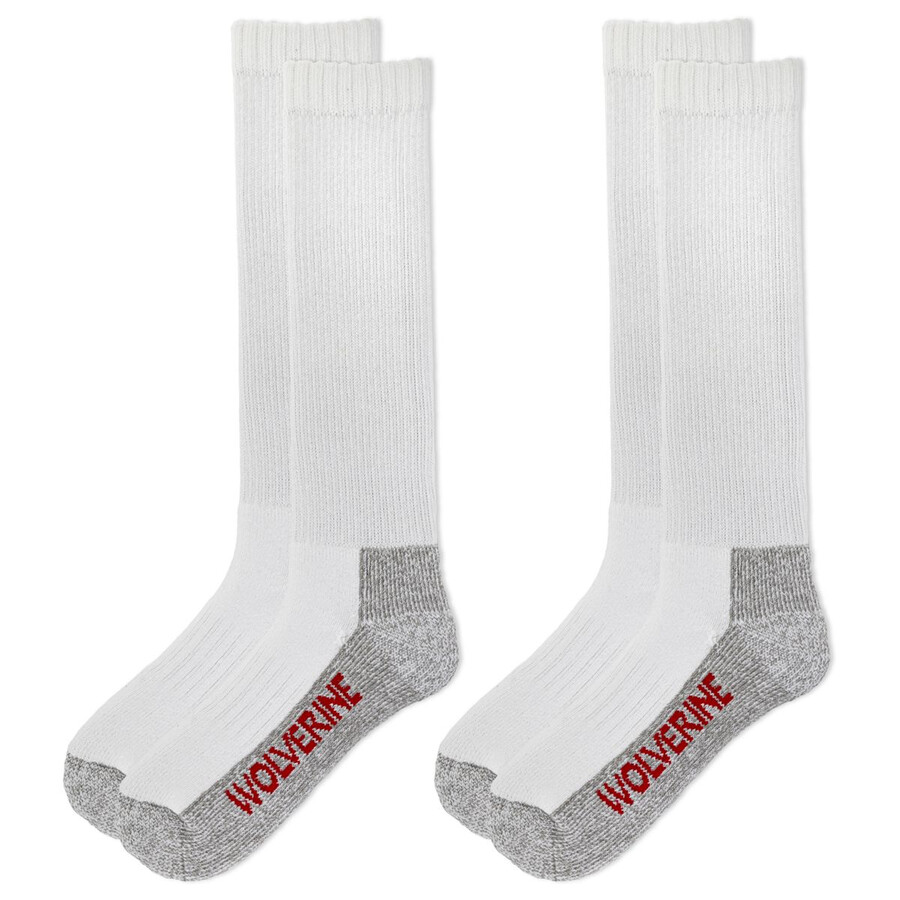 2-pk steel-toe cotton over-the-calf sock